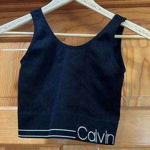 Calvin Klein Performance, bra top, black, rubbed, size XS